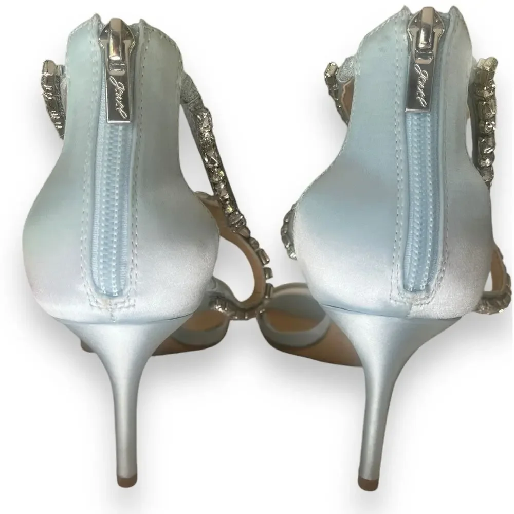 Jewel Badgley Mischka Women's Celine Heeled Sandal, Sky Blue | sz 9 *New w/ Flaw - Picture 9 of 16